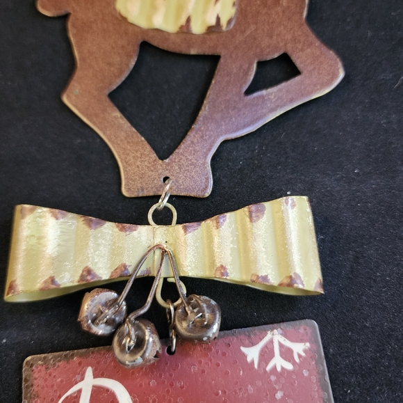 Set of 3 Rustic Country Metal Christmas Ornaments - Picture 6 of 11